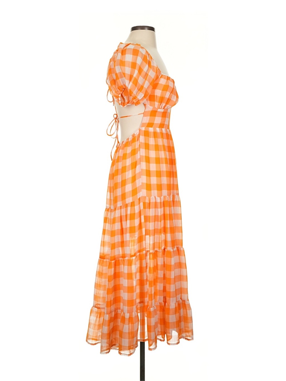 Peppermayo Orange Gingham Dress - Size 2 - Picture 12 of 14